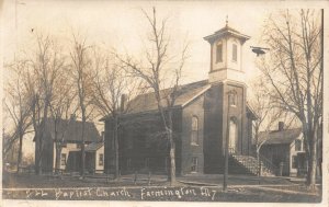 Real Photo Postcard Baptist Church in Farmington, Illinois~121402