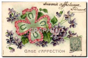 Old Postcard Fantasy Flowers Horseshoe