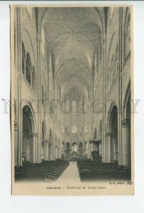 460402 FRANCE Mantes notre dame cathedral interior Vintage postcard