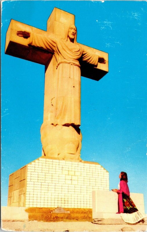 Cristo Rey Chirst Rockies El Paso TX NM Mexico Postcard PM Phoenix AZ Cancel WOB 