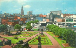 Liverpool, England St Joh's Gardens & Mersey Tunnel Entrance, Chrome Postcard