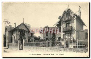 Postcard Old Bernieres Rue de la Gare Les Chalets