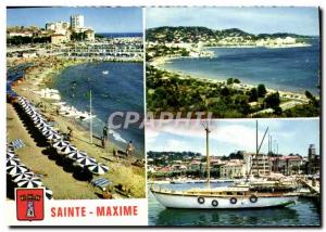 Modern Postcard Sainte Maxime The Beach and New Port Croisette Port