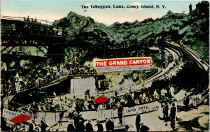 Postcard NY Coney Island The Toboggan Luna Park the Grand Canyon RARE ~1910 H9