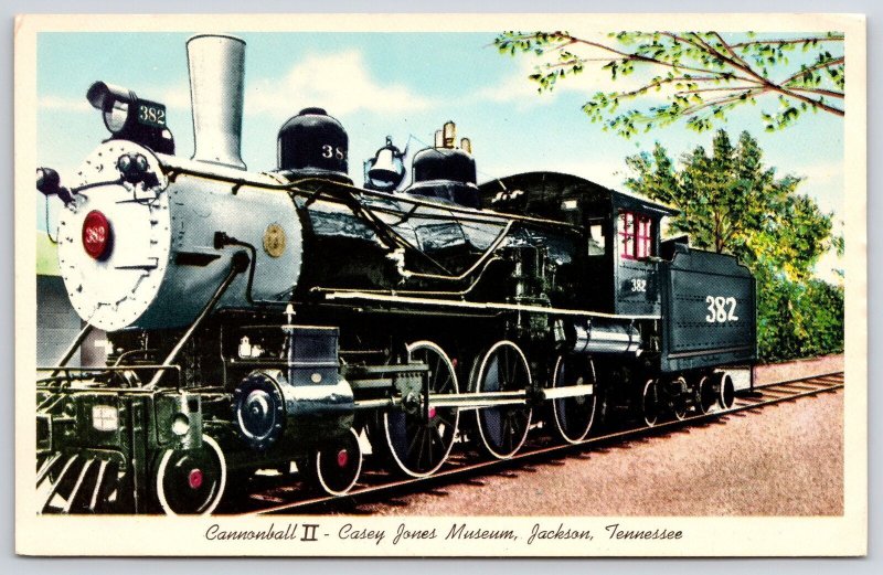 Vintage Postcard Cannonball II Train Casey Jones Museum Jackson Tennessee TN