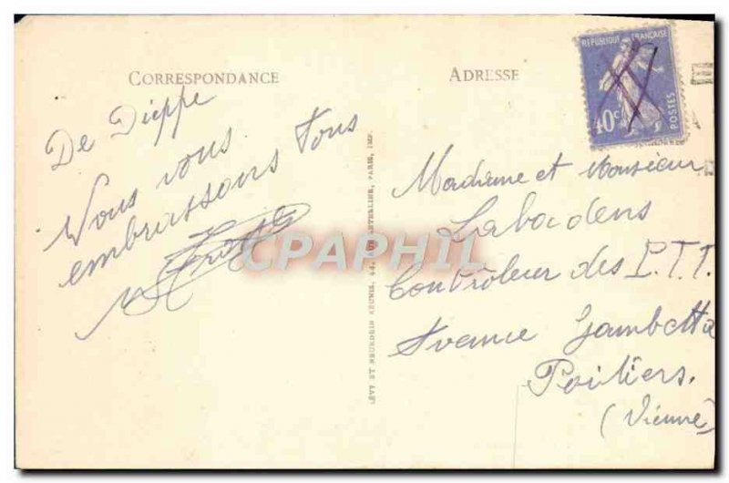 Old Postcard Dieppe L & # 39Avant Port out of the boat Malle