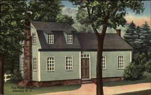 Edenton NC Tea Party House Old Linen Postcard