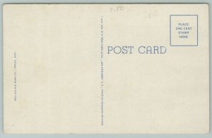 Council Bluffs Iowa~Birdseye Downtown~1940s Linen Postcard