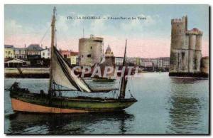 Old Postcard Fishing Boat La Rochelle L & # 39avant harbor and towers