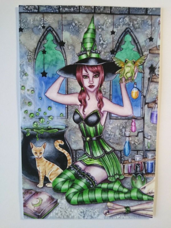 Halloween Postcard Nikki Burnette Gothic Witch Fantasy Ashlyn 2013 Limited To 35 