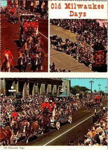 2~4X6 Postcards  WI, Wisconsin OLD MILWAUKEE DAYS  Schlitz Circus Parade Wagons