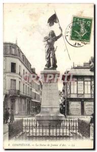 Old Postcard Compiegne statue of Joan of Arc