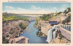 Genesee River at Driving Park Avenue Bridge - Rochester, New York Linen