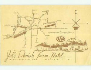 Pre-1980 JUL'S DANISH FARM HOTEL Rock Falls Illinois IL HQ5626