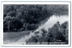 c1940 Aerial Viking Entering Rainbow Lake Taylor Lake Waupaca Wisconsin Postcard