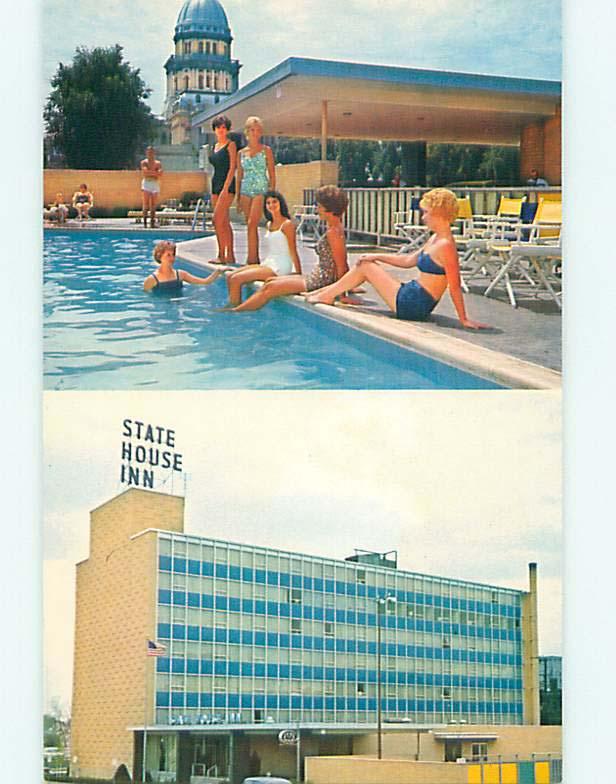 Unused Pre-1980 RISQUE GIRLS AT STATE HOUSE MOTEL Springfield IL s2732@