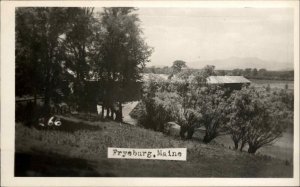 FRYEBURG ME Covered Bridge Valley View Old Real Photo RPPC Postcard