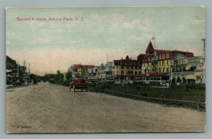 ASBURY PARK NJ SECOND AVENUE ANTIQUE POSTCARD