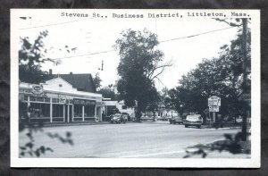 h2780 - LITTLETON Mass 1967 Stevens Street. Cars, Stores. VW Beetle