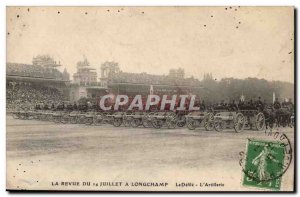 Old Postcard the review of July 14th HAS Longchamp the procession the artillery
