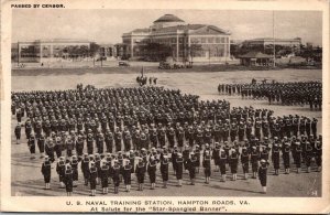 US Navy WW1 Vintage Patriotic Postcard - Hampton Roads Virginia