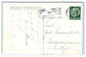 Postcard Wettersteinwand Garmisch mit Dreitorspitze, Germany posted 1936  B30