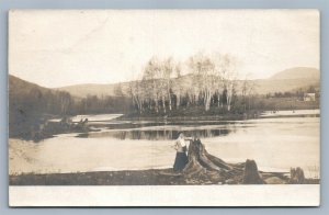 MORRIS CO. NJ BAKER MILL POND ANTIQUE REAL PHOTO POSTCARD RPPC