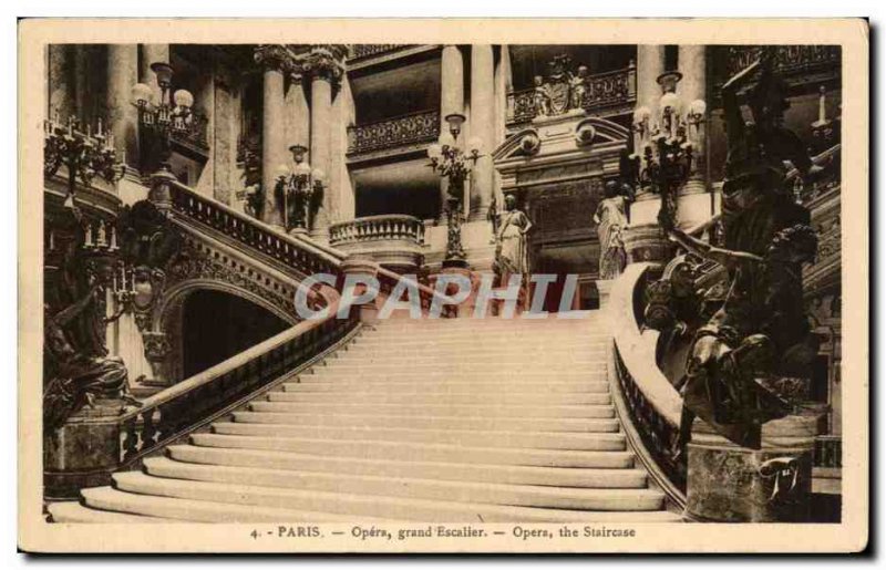 Old Postcard Paris Opera Grand Staircase the Opera Staircase