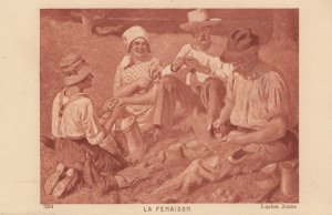 Lucien Jonas Le Fenaison Antique Painting Postcard