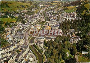 Modern Postcard La Bourboule Puy de Dome aerial view of the city and the Dord...
