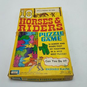 1969 Lakeside Toys, 18 HORSES & RIDERS Puzzle Game, Complete, # 8309