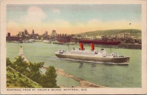 Montreal QC from St. Helen's Island Steamship c1950 Postcard G84