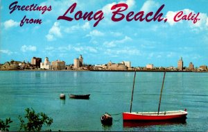 Greetings From Long Beach California Showing Skyline