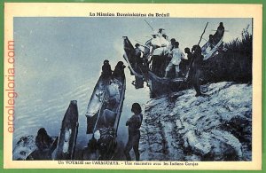 ah2778 - BRAZIL -VINTAGE POSTCARD Postal Antigua-Indios ETHNIC , Araguaia River