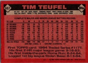 1986 Topps Baseball Card Tim Teuffel Minnesota Twins sk2606