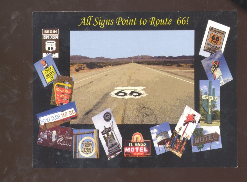 ALL SIGNS POINT TO ROUTE 66 HIGHWAY POSTCARD