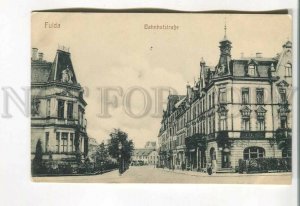 485451 Germany Fulda Railway station street Central Hotel Vintage postcard