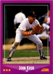 1988 Score Baseball Card Jon Kruk San Diego Padres sk20626