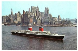 New York Harbor NY Superliner United States Steam Ship Vintage Postcard # 680