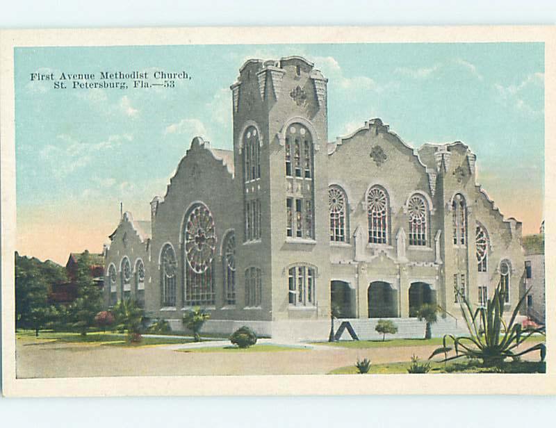 Unused W-Border CHURCH SCENE St. Petersburg Florida FL L4860