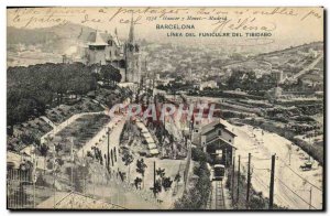 Old Postcard Barcelona Tibidabo Funicular Linea Del