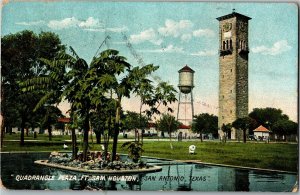 Quadrangle Plaza, Fort Sam Houston, San Antonio TX c1908 Vintage Postcard L33