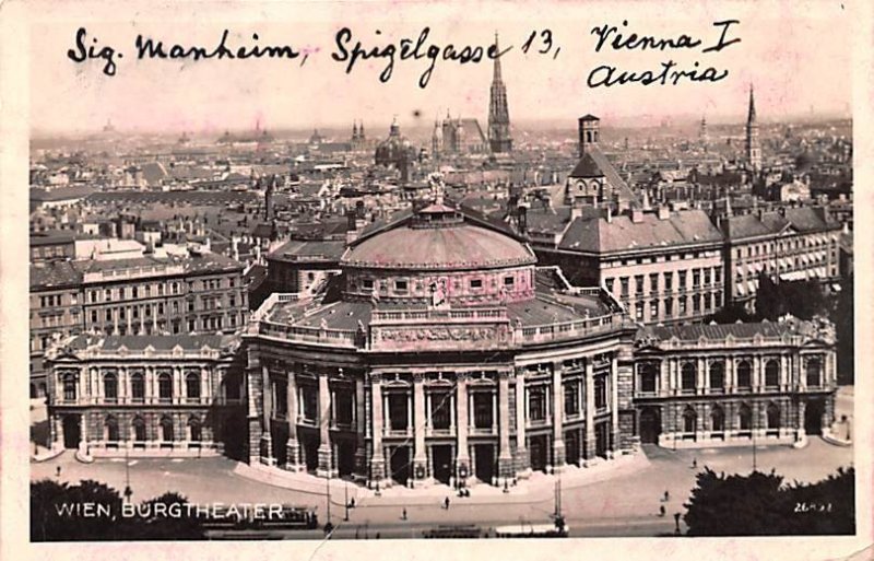 Burgtheater Wien Austria Postal Used Unknown 