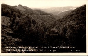 Real Photo PC View From Top of Cheat Mountain US 50 LMW of Aurora West Virginia