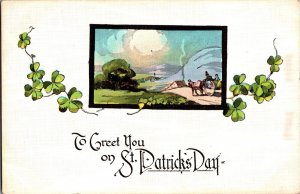 Scenic View, Shamrocks, To Greet You on St Patricks Day Postcard N73
