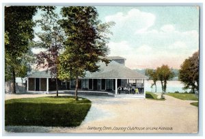 c1910's Country Club House On Lake Kenosia Danbury Connecticut CT Trees Postcard