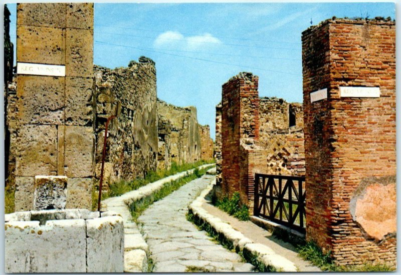 Postcard - Crooked alley in Pompei, Italy