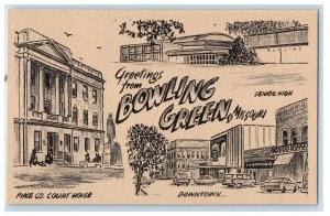 Greetings From Bowling Green Missouri MO, Multiview Unposted Vintage Postcard