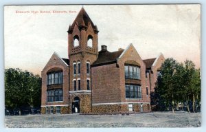 ELLSWORTH, KS Kansas ~ Ellsworth HIGH SCHOOL c1910s  Postcard