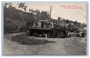 Minnekahta Baths Hot Springs South Dakota Postcard SD People